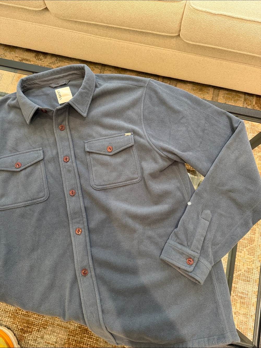 Vuori Fleece Shirt Jacket - Slate Blue